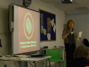 Maxine speaking at the Material Encounters conference