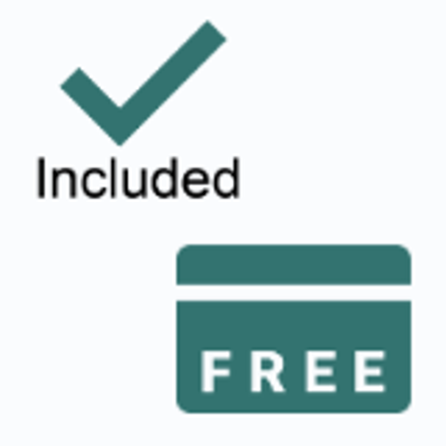 Included Tick and a card that reads "Free"